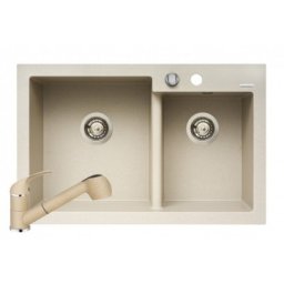 Set chiuveta granit DIPLOS & baterie Fido - Bej Pyramis 070006501FB