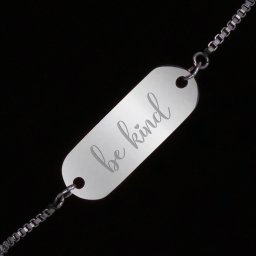 Bratara Gravata Argintie din Inox Oval Be Kind