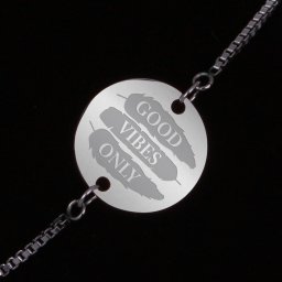 Bratara Gravata Argintie din Inox Rotund Good Vibes