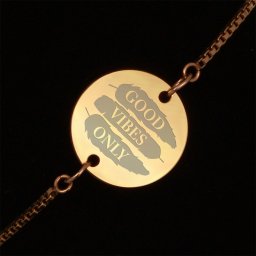 Bratara Gravata Aurie din Inox Rotund Good Vibes