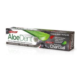 Pasta de dinti fara fluor cu Aloe Vera, carbune activ si arbore de ceai 100ml AloeDent