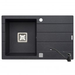 Set Pyramis chiuveta ARKADIA 1B 1D SQ si baterie MINUET Black