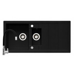 Set chiuveta granit STUDIO 100x48 & baterie FLESSI - Negru Pyramis 070151001FBK