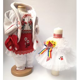 Set Traditional Botez Fetita - Costumas + Lumanare
