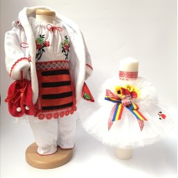 Set Traditional Botez Fetita - Costumas + Lumanare 2