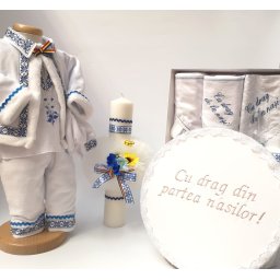Set Traditional Botez Baiat - Costumas + Trusou + Cutie + Lumanare 2