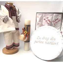 Set Traditional Botez Baiat - Costumas + Trusou + Cutie + Lumanare 5