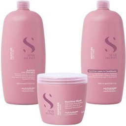 Kit complet pentru hidratare Alfaparf Semi di Lino Moisture Nutritive, Salon Size