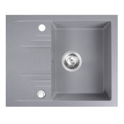 Chiuveta cu picurator Mic Patrata 48X58 Cm, Incastrat, Gri