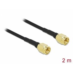 Cablu antena SMA la SMA LMR/CFD100 T-T 2m low loss, Delock 90469