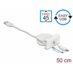 Cablu micro USB-B 2.0 la USB-A retractabil pentru modul Easy 45, Delock 81319