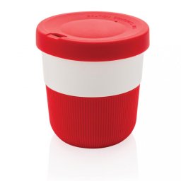 Cana de cafea 280 ml, fara melamina, Everestus, 20IAN360, Plastic, Silicon, Rosu