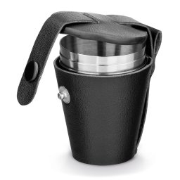 Set 4 paharute de voiaj 25 ml, Everestus, 20FEB1133, Otel, Argintiu