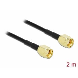 Cablu antena RP-SMA LMR/CFD100 T-T 2m low loss, Delock 90477