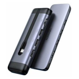 Hub UGREEN 5 în 1 CM287 USB-C la HDMI, 2x USB 3.0, USB-C PD 3.0, SD / TF, adaptor RJ45
