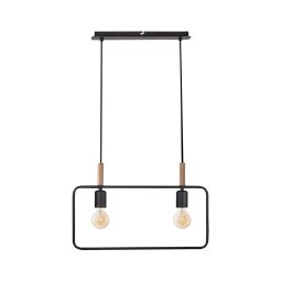 Lustră pe cablu FRAME 2xE27/60W/230V negru