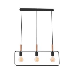 Lustră pe cablu FRAME 3xE27/60W/230V negru