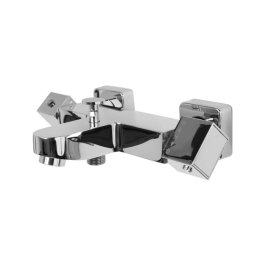 Baterie baie cada cu termostat, model patrat, pipa fixa