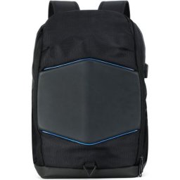 Rucsac pentru laptop Glowpack banda iluminata, cu port USB, 15.6 - negru