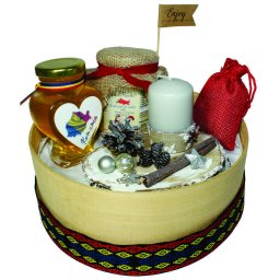 Cos cadou cu motive traditionale, La Gura Sobei, 5 produse - ALIF0126