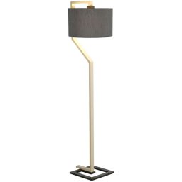 Lampadar clasic Axios, din metal ivoire și negru, abajur gri, E27, 1x60 W, H:161 cm, AXIOS-FL-GREY