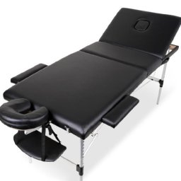 Pat masaj portabil 3 sectiuni aluminiu TITAN NEGRU