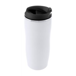 Cana termos, 400 ml, ø76×182 mm, Everestus, 20FEB16023, Otel inoxidabil, Plastic, Negru, Alb