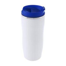 Cana termos, 400 ml, ø76×182 mm, Everestus, 20FEB16024, Otel inoxidabil, Plastic, Albastru, Alb