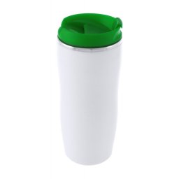 Cana termos, 400 ml, ø76×182 mm, Everestus, 20FEB16025, Otel inoxidabil, Plastic, Verde, Alb