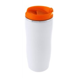 Cana termos, 400 ml, ø76×182 mm, Everestus, 20FEB16026, Otel inoxidabil, Plastic, Portocaliu, Alb