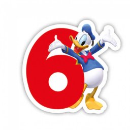 Lumanare tort cifra 6 Mickey Mouse Donald Duck 7cm
