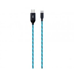 Cablu USB-A la USB-C 1m cu flux de lumina Albastru, CABLE-USB/USBC-1BE03-WL