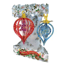 Felicitare 3D Swing Card de iarna - Globuri de Craciun