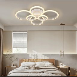 Lustra LED 132W Circle Design cu 6 Cercuri si Telecomanda