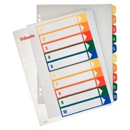 Separatoare plastic printabile index 1-10 Esselte