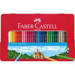 Creioane colorate 36 culori cutie metal Faber-Castell