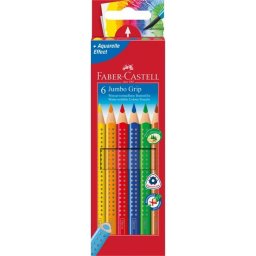 Creioane colorate 6 culori Jumbo Grip Faber-Castell