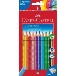 Creioane colorate 12 culori Jumbo Grip Faber-Castell