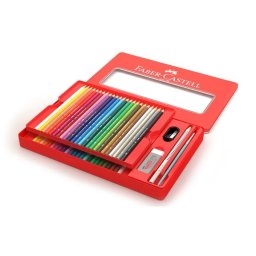 Creioane colorate Acuarela 48 culori si 4 accesorii Cutie Faber-Castell