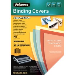 Coperti indosariere plastic transparent, A3 200 microni Fellowes