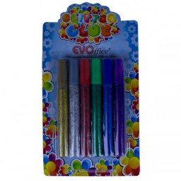 Lipici cu sclipici, culori pastel 6buc/set