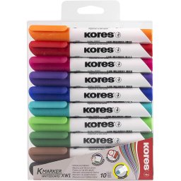 Set 10 marker whiteboard 3mm Kores