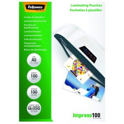 Folie laminat A5, 100 microni Fellowes