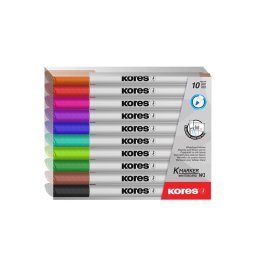Set 10 Marker Whiteboard Slim Kores