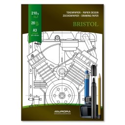 Bloc desen A3, 20 file 210g/mp, AURORA Bristol