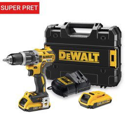 Masina de gaurit si insurubat (Bormasina) Dewalt cu percutie, DCD796D2, cu acumulator, 18 V, 2AH, 2000 rpm
