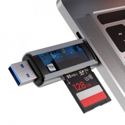 Adaptor Baseus 2-in-1 USB 3.0 / USB Type C pentru Card Reader
