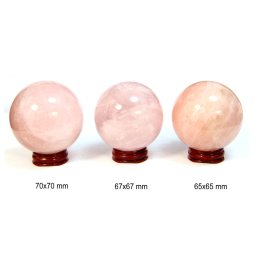 Sfera din Cuart Roz Mineral Natural - 65-70 mm - 1 Buc