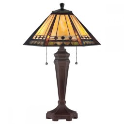 Veioză Tiffany Arden, bronz, H:59,7cm, 2 becuri, QZ-ARDEN-TL
