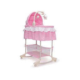 Leagan cu landou 3 in 1 Moni Bassinet Nap Pink